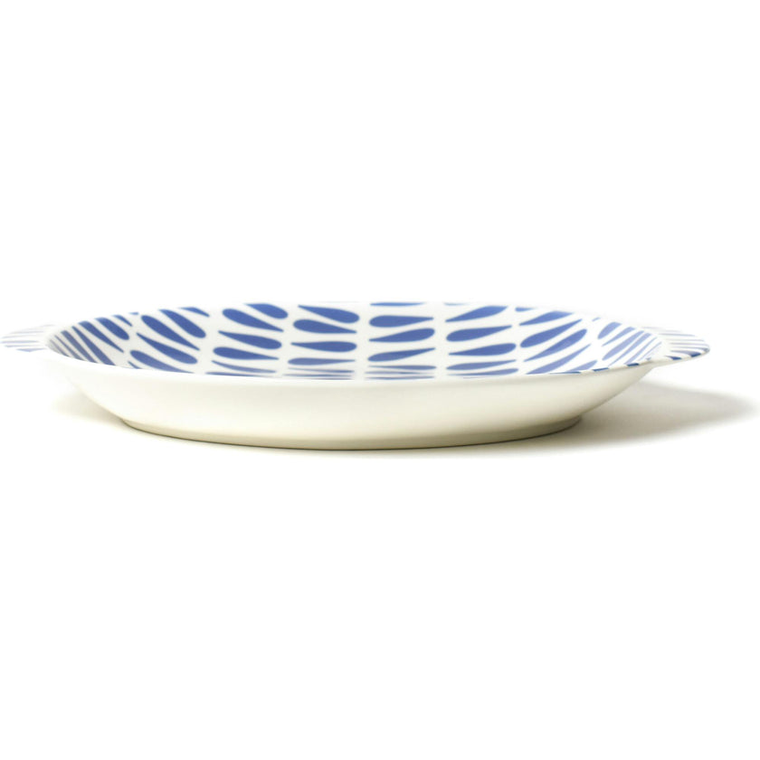 Iris Blue Drop Large Handled Oval Platter