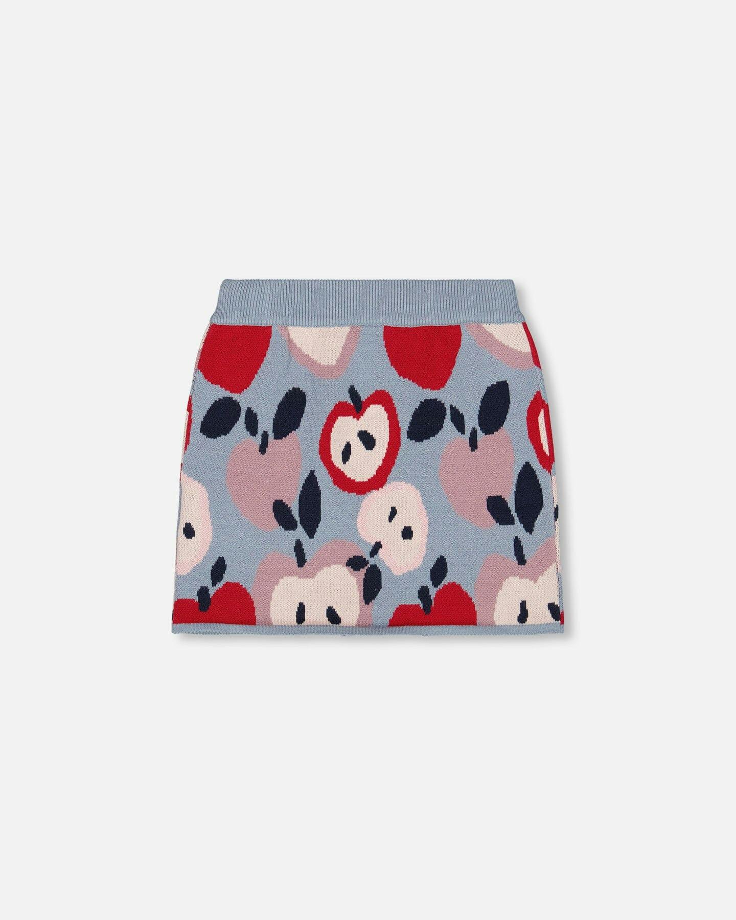 Knit Skirt with Apple Heart Jacquard
