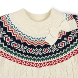 Organic Mock Neck Fair Isle Cable Sweater