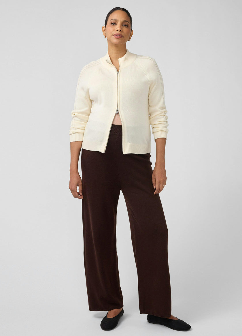 Funnel Neck Raglan Knit Maternity Cardigan