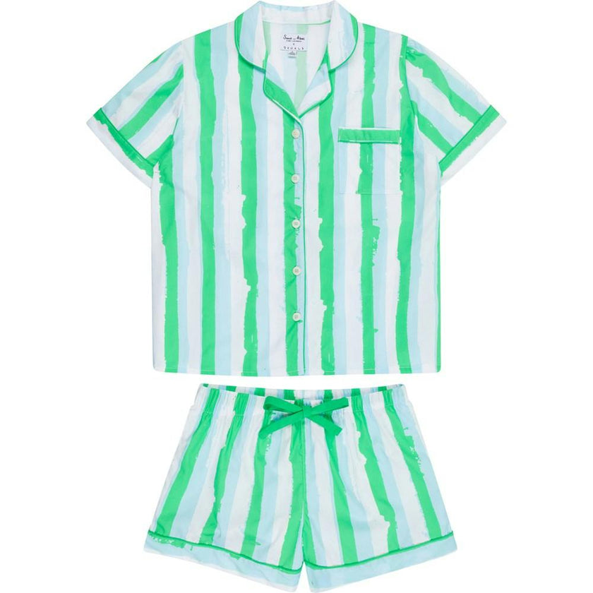 Women's Drawbertson Wild Stripes Short PJ Set - Organic Cotton Poplin