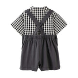 Gray Check Bow Set