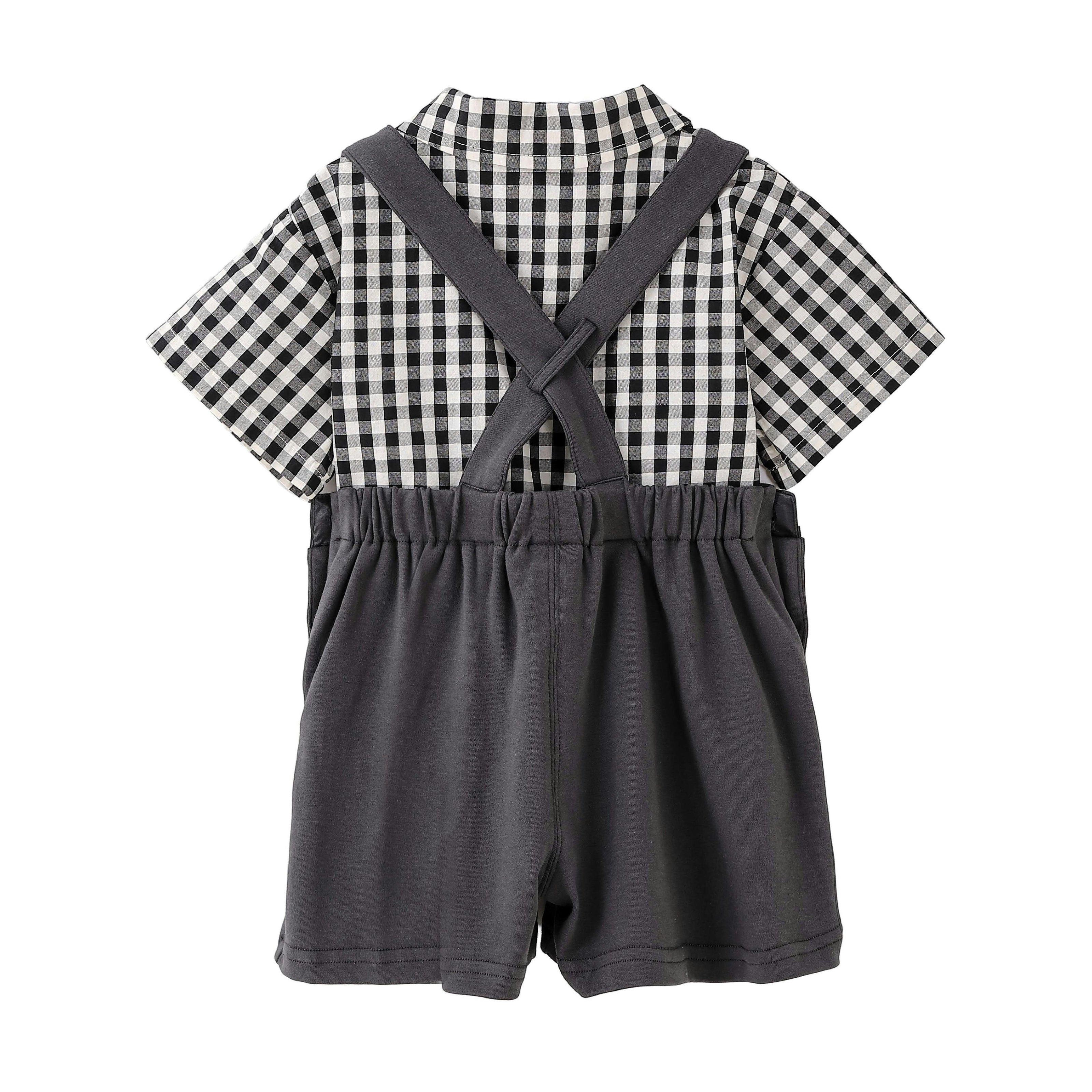 Gray Check Bow Set
