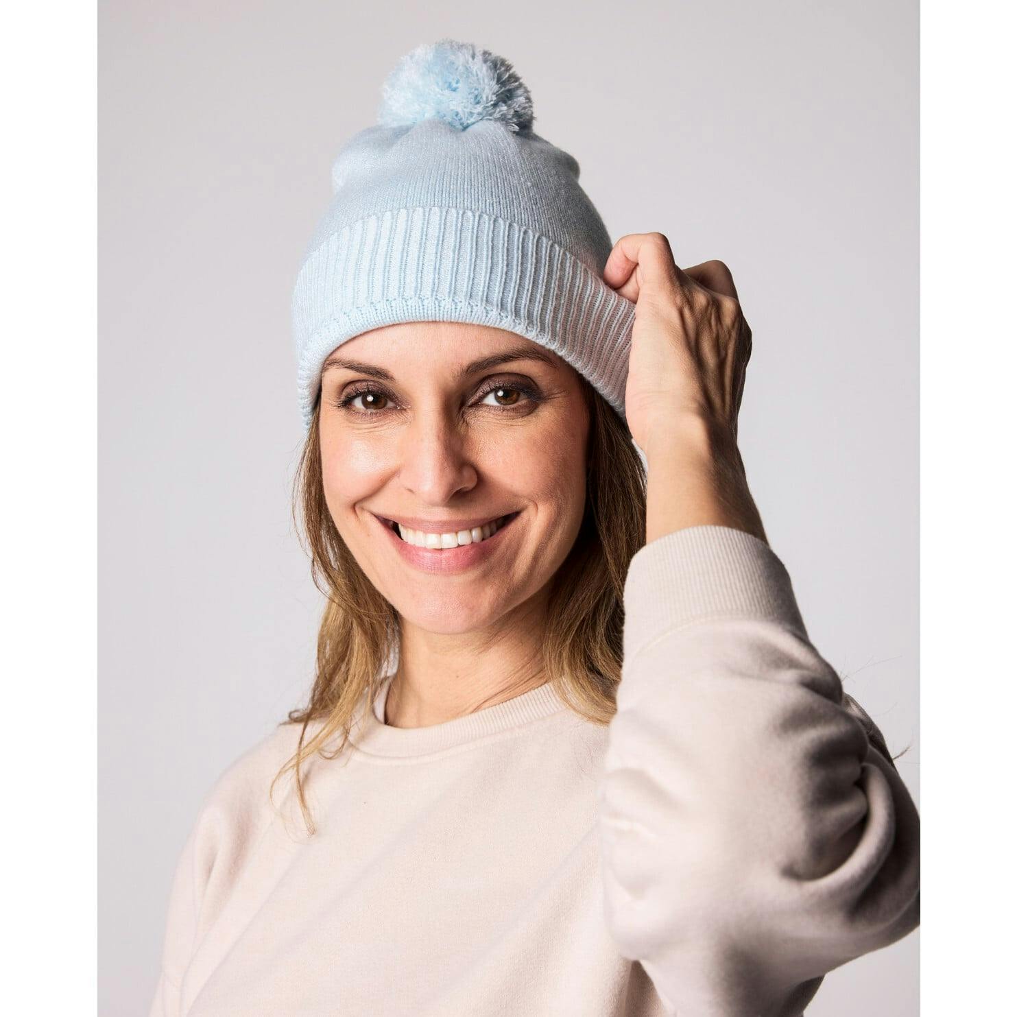 Kids Knit Winter Hat with Knit Pom