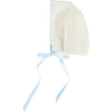 Scallop Edge Embroidered Bonnet in Blue (S-L)
