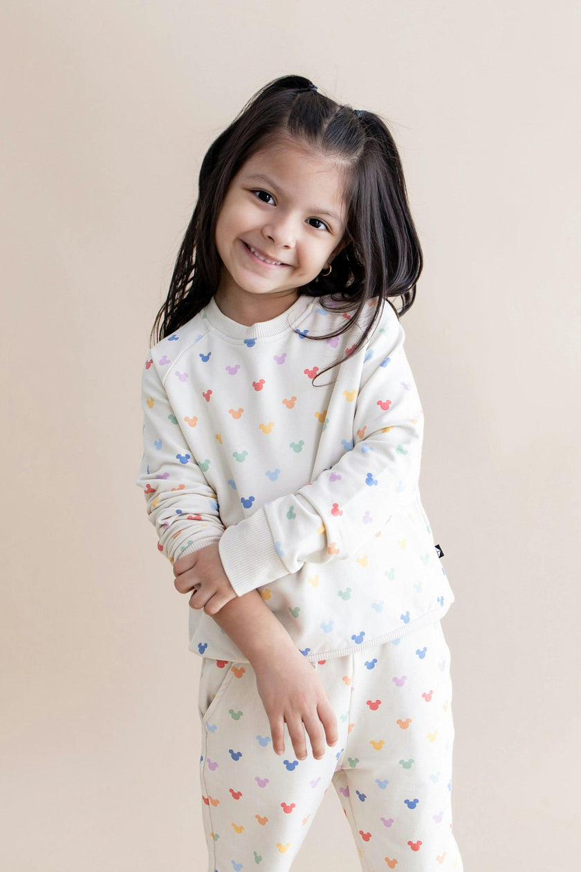 Long Sleeve Jogger Set in Pastel Mickey Mouse