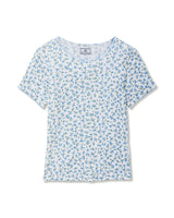 Women's Pointelle T-Shirt in Blue Floral