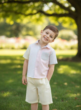 Henry Shirt and Shorts Set Soft Pastels