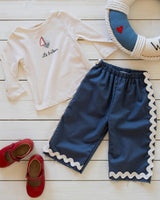 Embroidered Top in Le Bateau