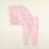 Harriet Blush French Terry Bow Sweatshirt Jogger Set