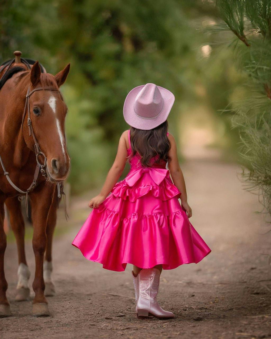 Wildflower Cowgirl Hot Pink Ruffle Birthday Dress for Girls