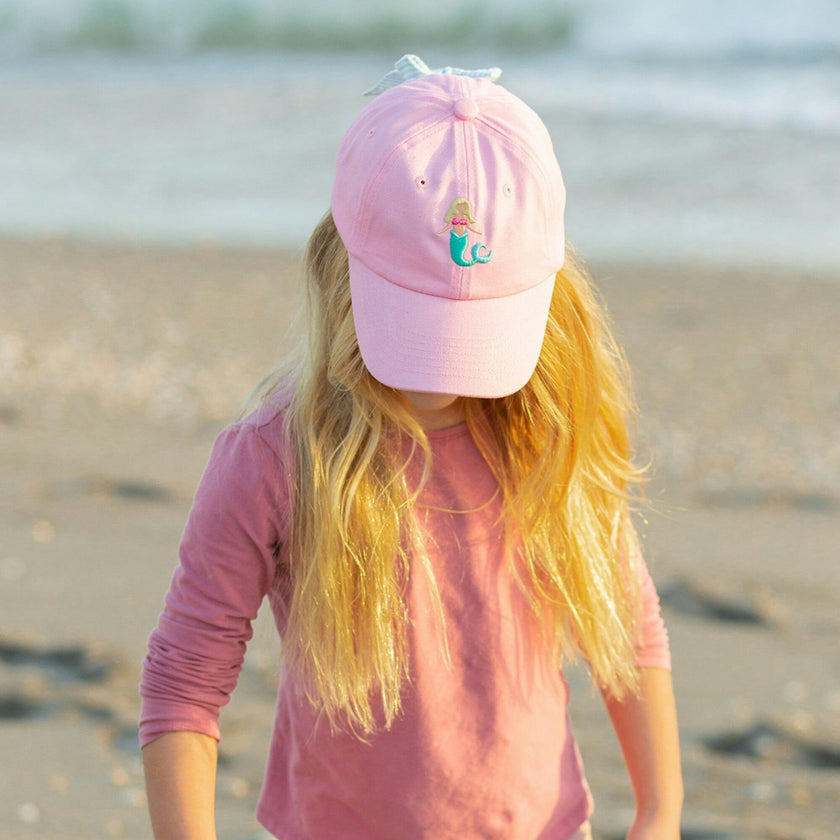 Pink Mermaid Bow Baseball Hat