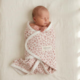 Organic Swaddle Blanket & Hat Set - Wild Petal