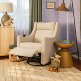 Kiwi Deluxe Power Recliner and Swivel Glider with Heat and Massage Performance Beach Eco-Weave