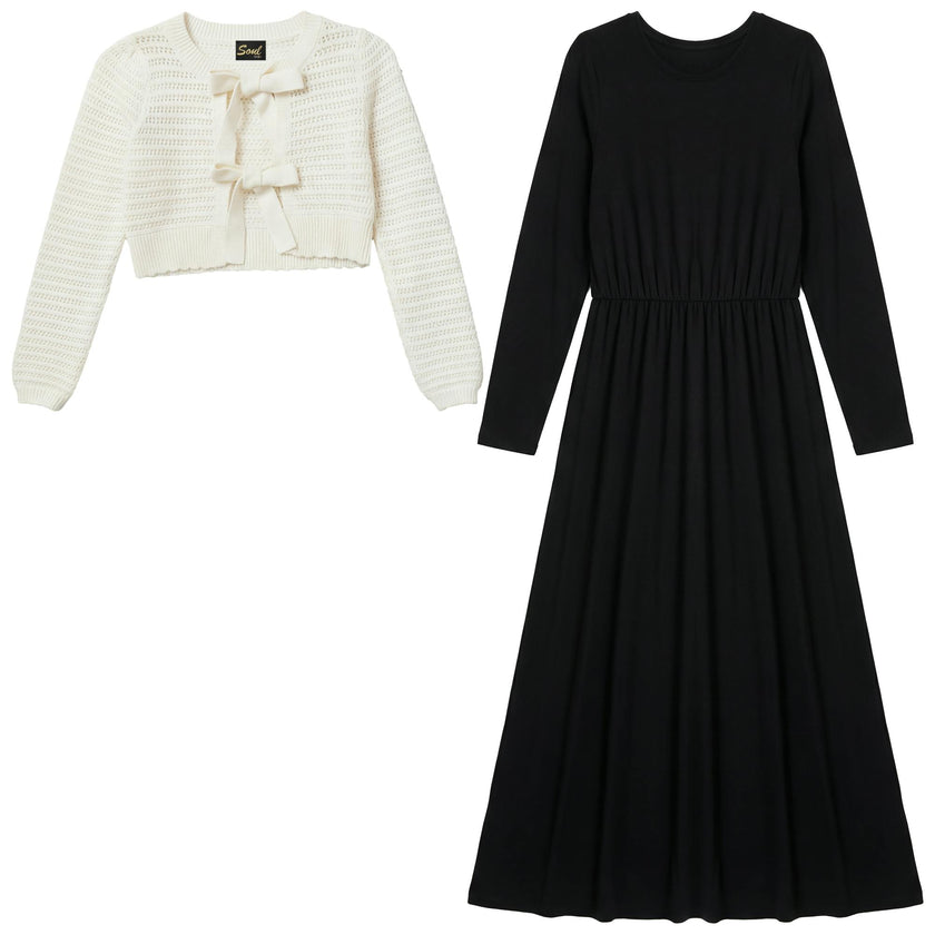 Eyelet Bow Robe Set