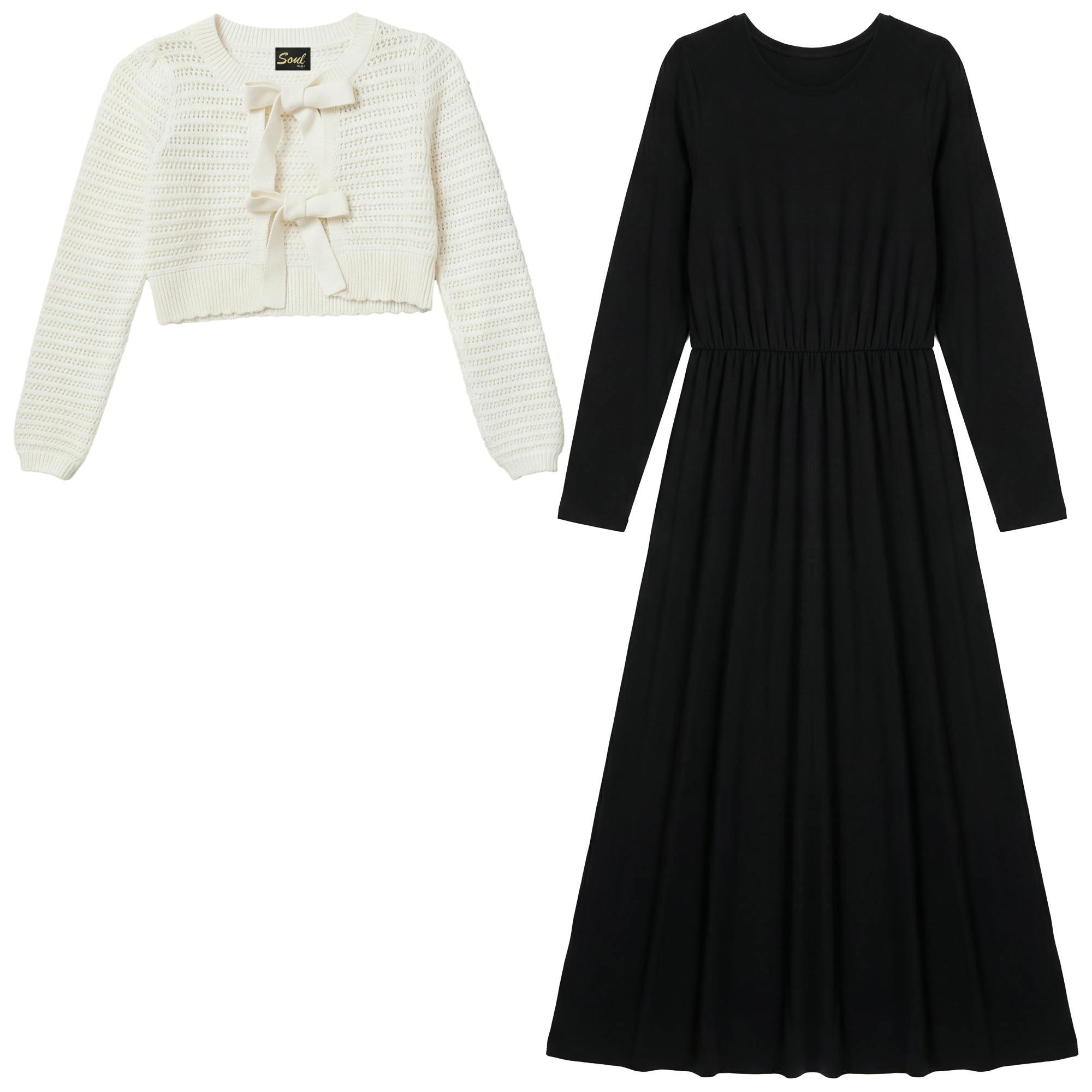 Eyelet Bow Robe Set