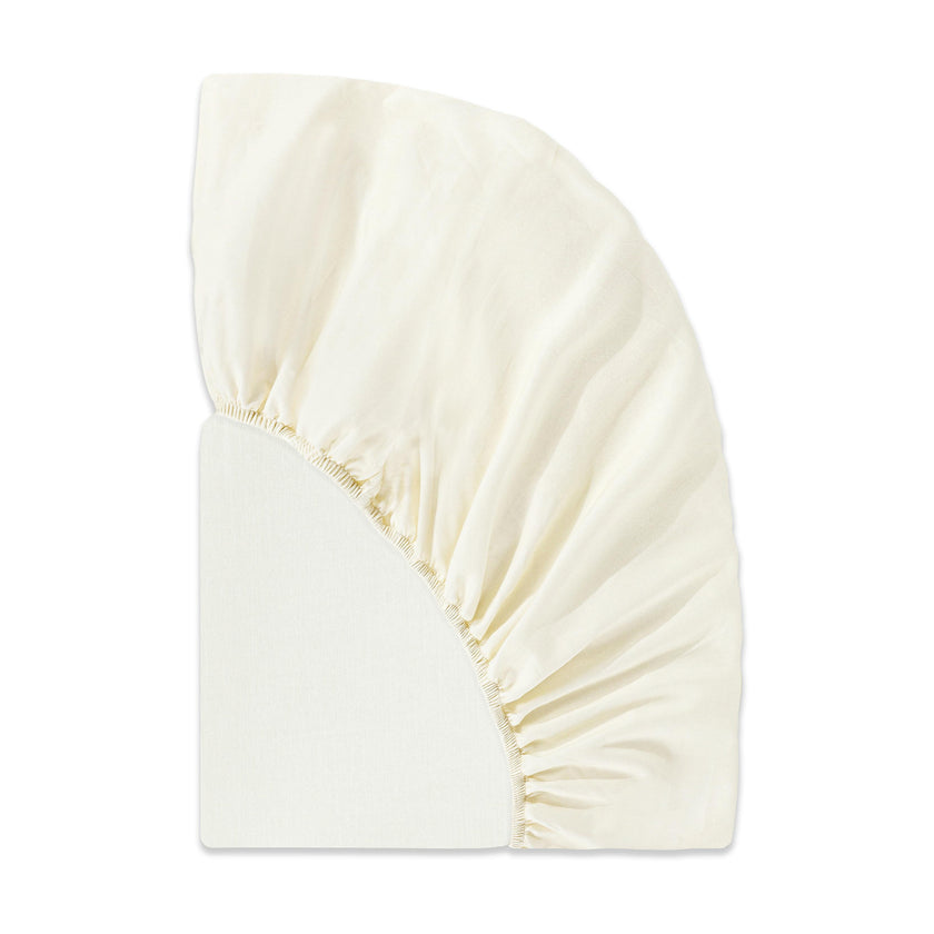 Mini Crib Sheet in GOTS Certified Organic Brushed Cotton in Ivory