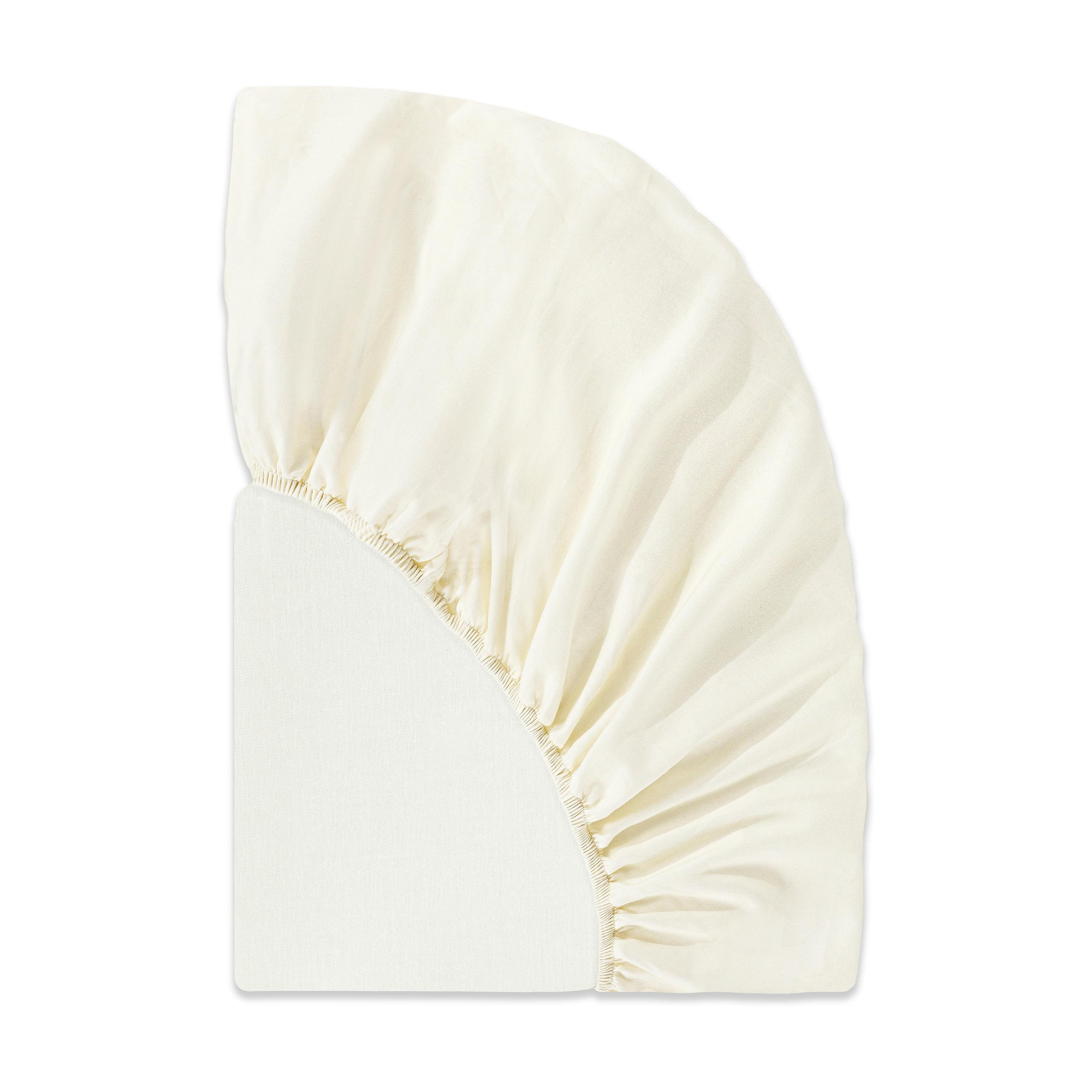 Mini Crib Sheet in GOTS Certified Organic Brushed Cotton in Ivory