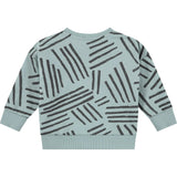 Crew Neck Abstract Stripe Graphic Print Sweatshirt