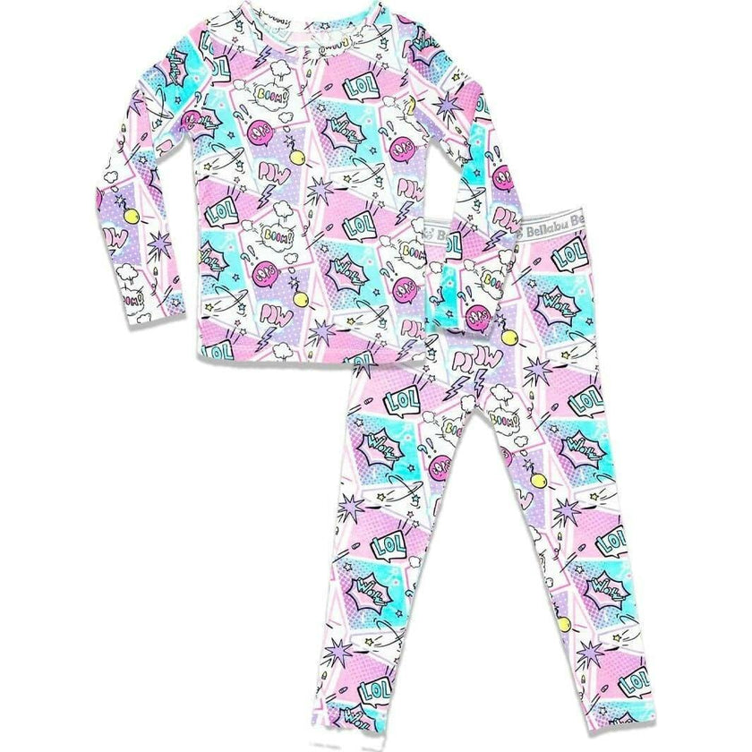Comic Purple Bamboo Kids Pajamas