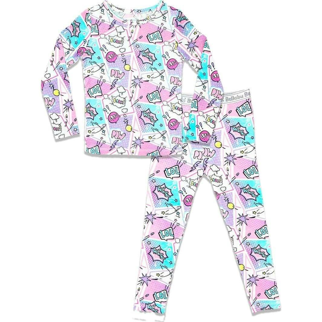 Comic Purple Bamboo Kids Pajamas