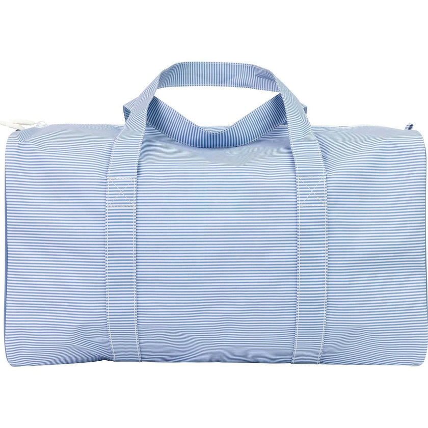 The Duffle Bag in Navy Mini Stripe