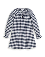 Girl's Flannel Delphine Nightgown in Navy Gingham
