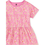 Short Sleeve Twirl Dress, Pink