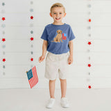 Patriotic Pup Patch Short Sleeve T-Shirt - Indigo