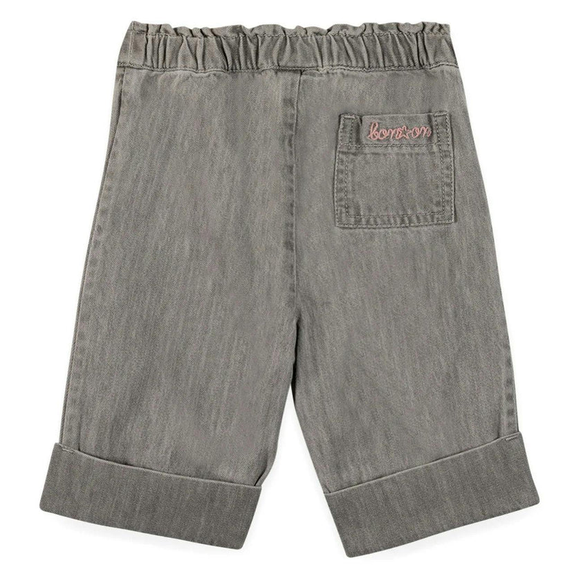 BONTON Soft Grey Embroidered Jade Baby Pants