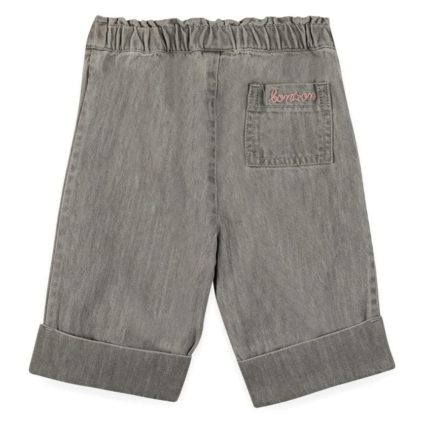 BONTON Soft Grey Embroidered Jade Baby Pants