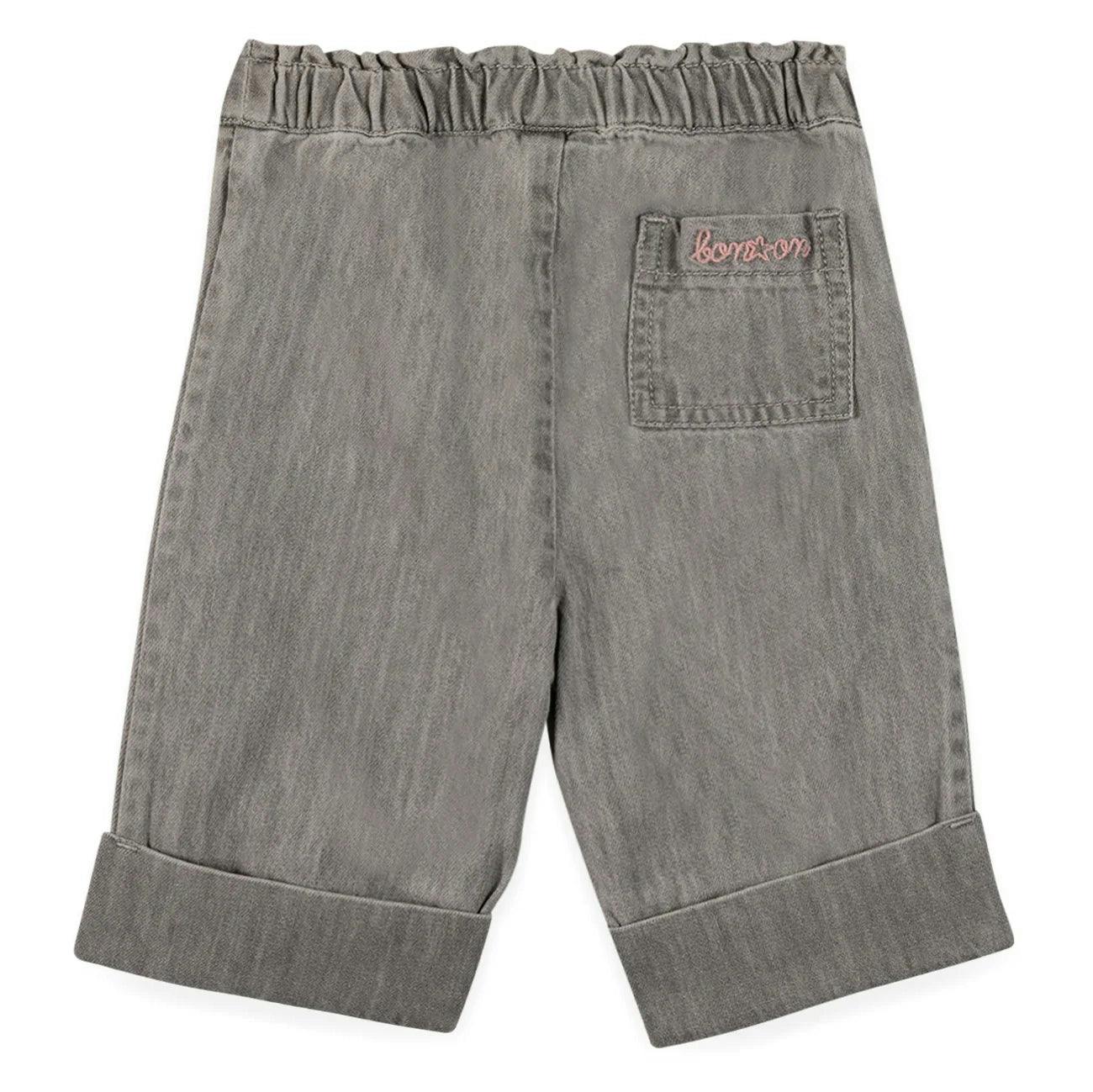 BONTON Soft Grey Embroidered Jade Baby Pants