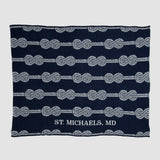 Custom Personalized Sustainable Knit Throw Blanket - Rope