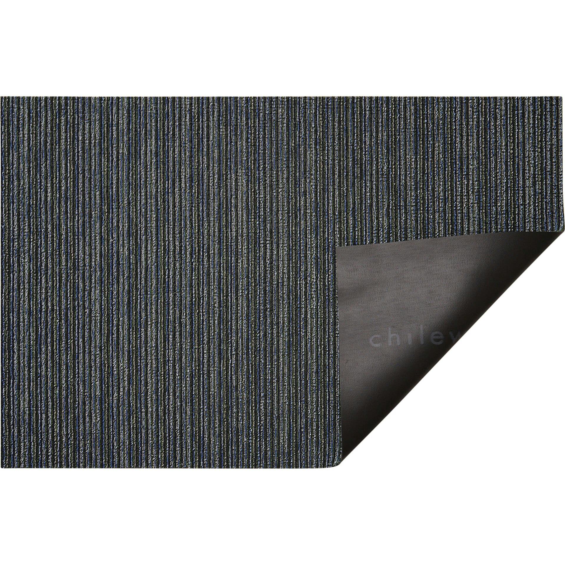 Skinny Stripe Shag Floor Mat, Green