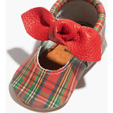 Platinum Knotted Bow Baby Shoe