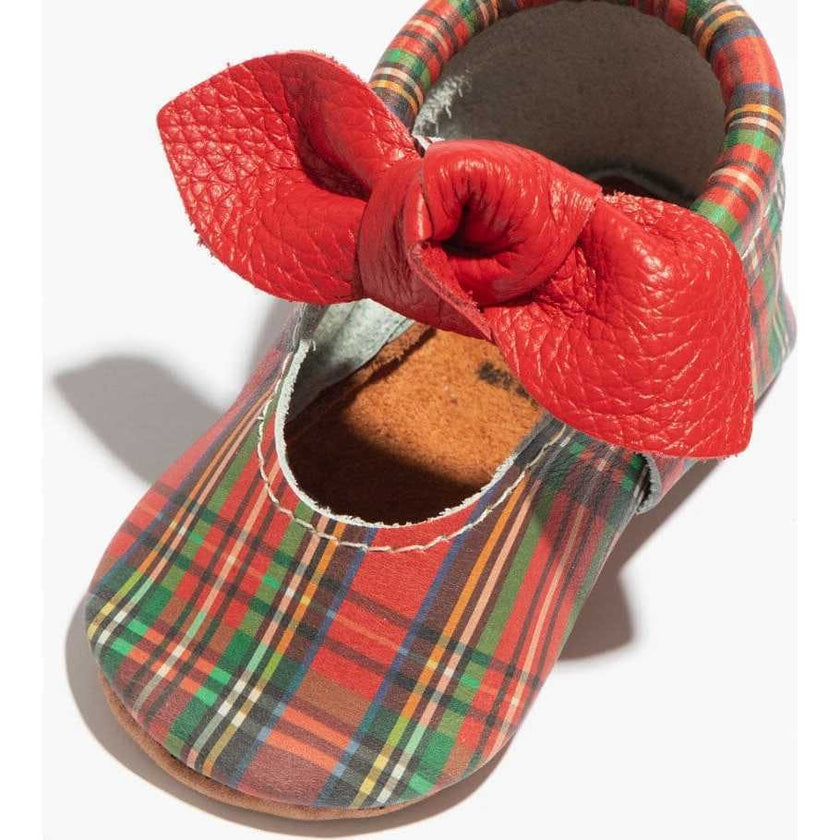 Ebony Knotted Bow Baby Shoe