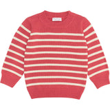Unisex Red And Cream Stripe Knit Sweater