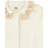 Collared Pointelle Cardigan, White
