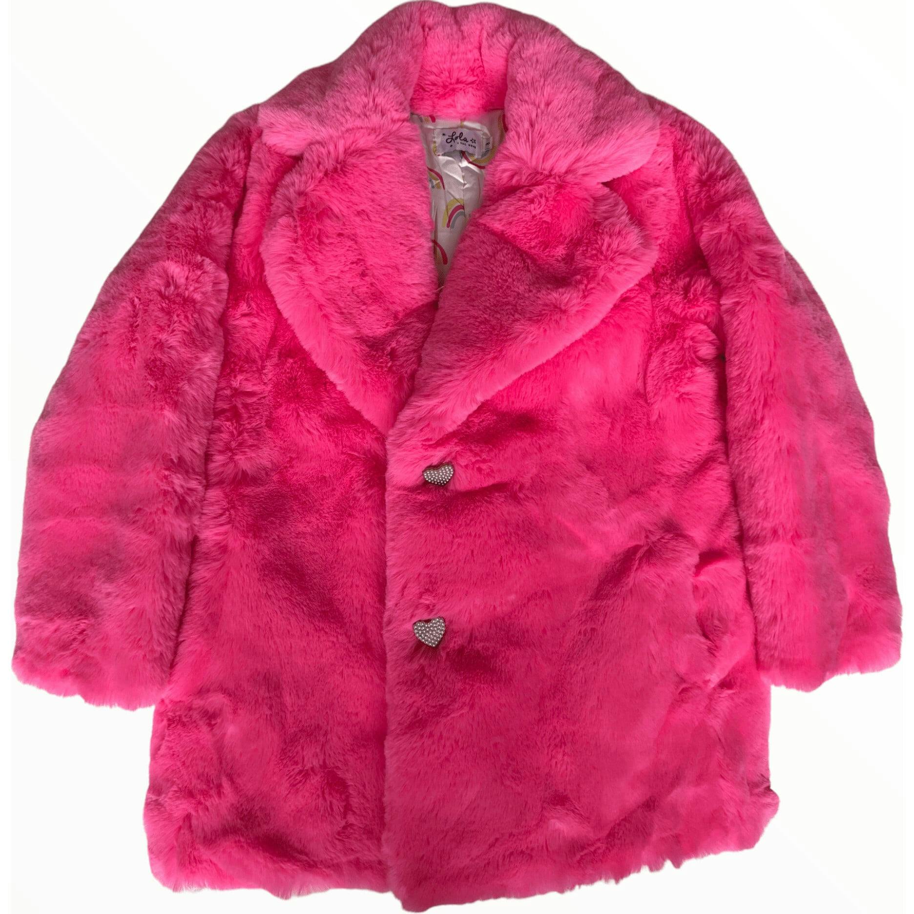 Hot Pink Faux Fur Coat