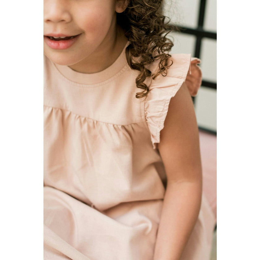 Garment Dye Ruffle Dress, Pink