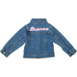 Custom Embroidered Applique Denim Jacket, Floral Multi