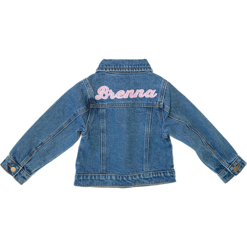 Custom Embroidered Applique Denim Jacket, Floral Multi