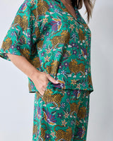 Tibetan Tigress - Eco Satin Wildest Dreams - Royal Teal