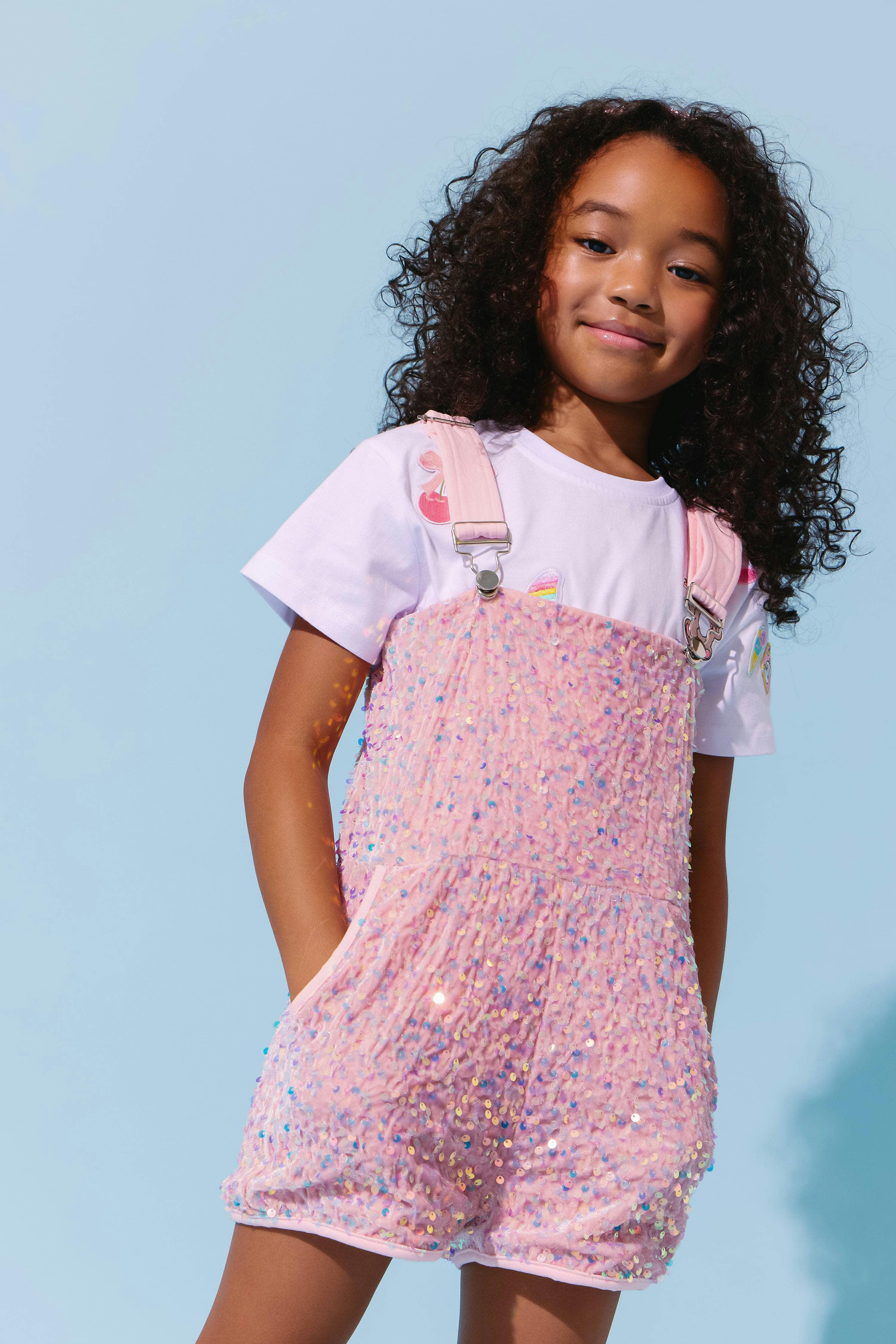 Pretty in Pink Sequin Overalls