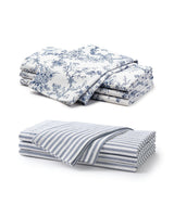 Navy French Ticking & Timeless Toile Napkin Bundle