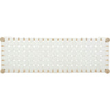 Amalia Leather Weave Bench