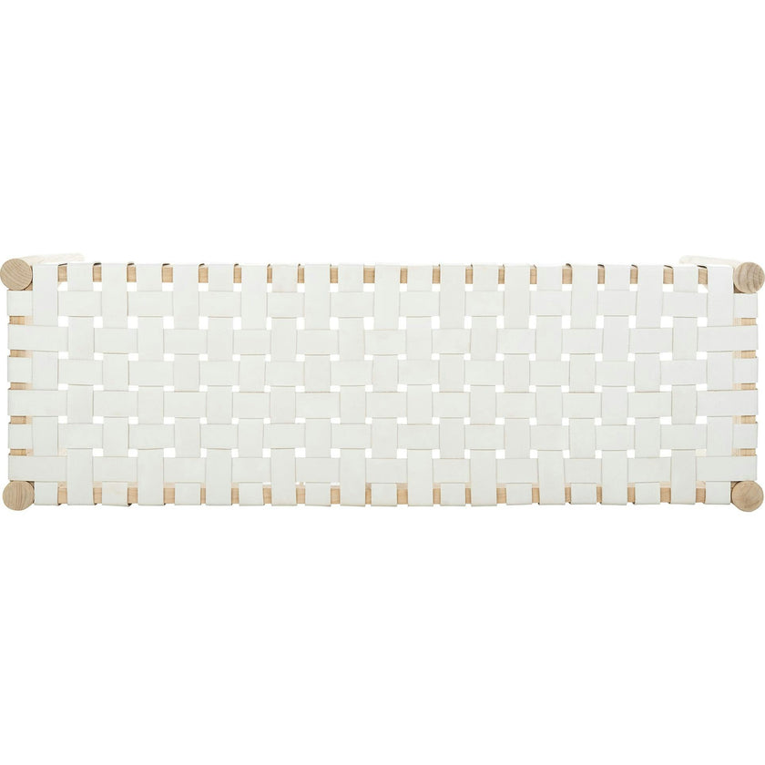Amalia Leather Weave Bench