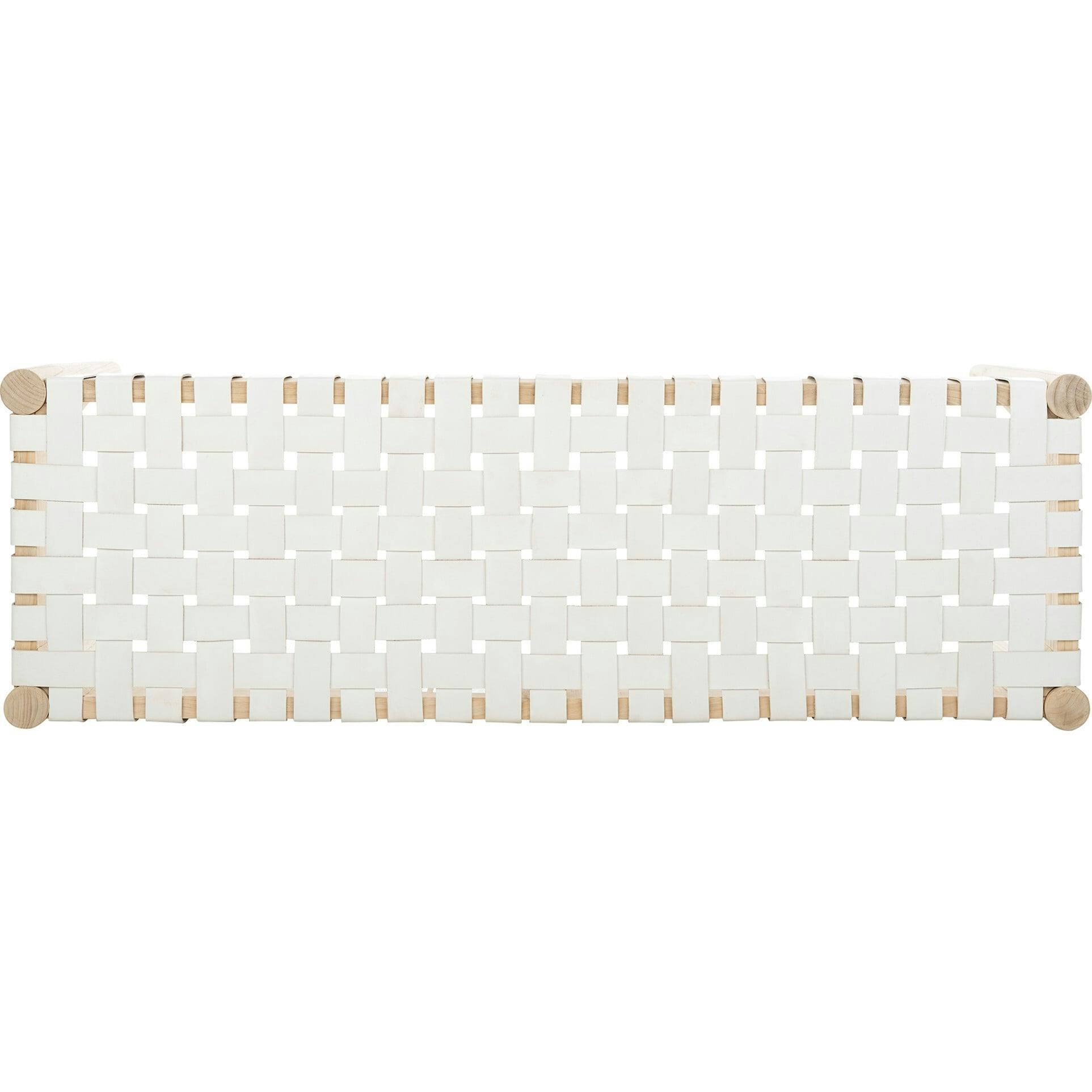 Amalia Leather Weave Bench