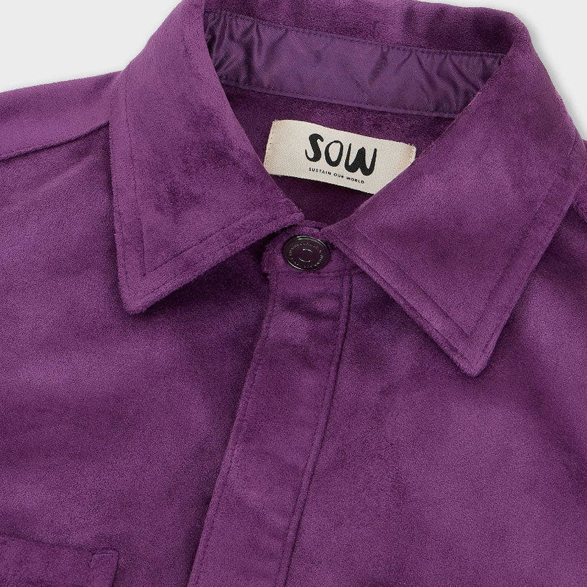 Faux Suede Button Up Jacket