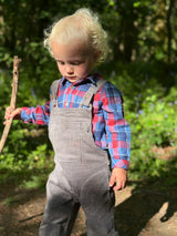JASPER China/Rust Plaid Woven Onesie